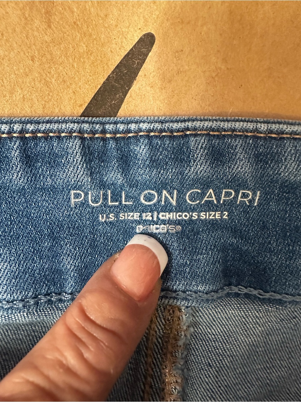 Chico's Faded Blue Denim Cropped Jeans - Picture 4 of 5